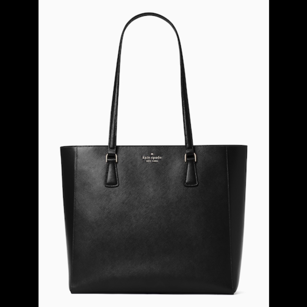 Black Leather Kate Spade Perry Laptop Tote